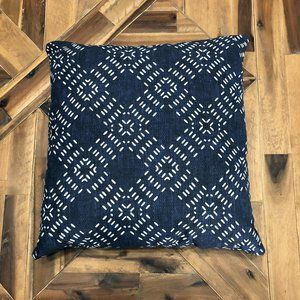 Navy Blue Farmhouse Decor Throw Pillow with Zipper